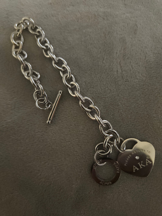 Alpha Kappa Alpha Chain Link Bracelet