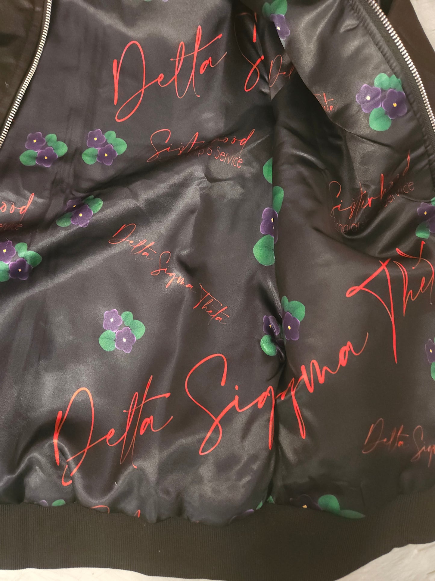 Delta Sigma Theta Satin bomber