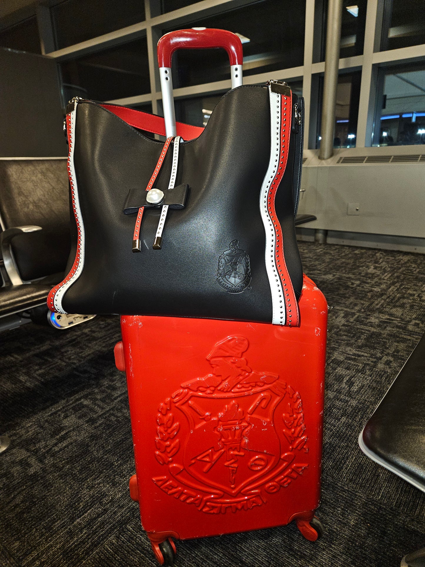 Delta Sigma Theta Carry on 2 piece Luggage SET