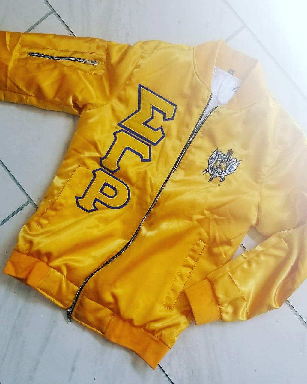 Sigma Gamma Rho Satin Bomber jacket