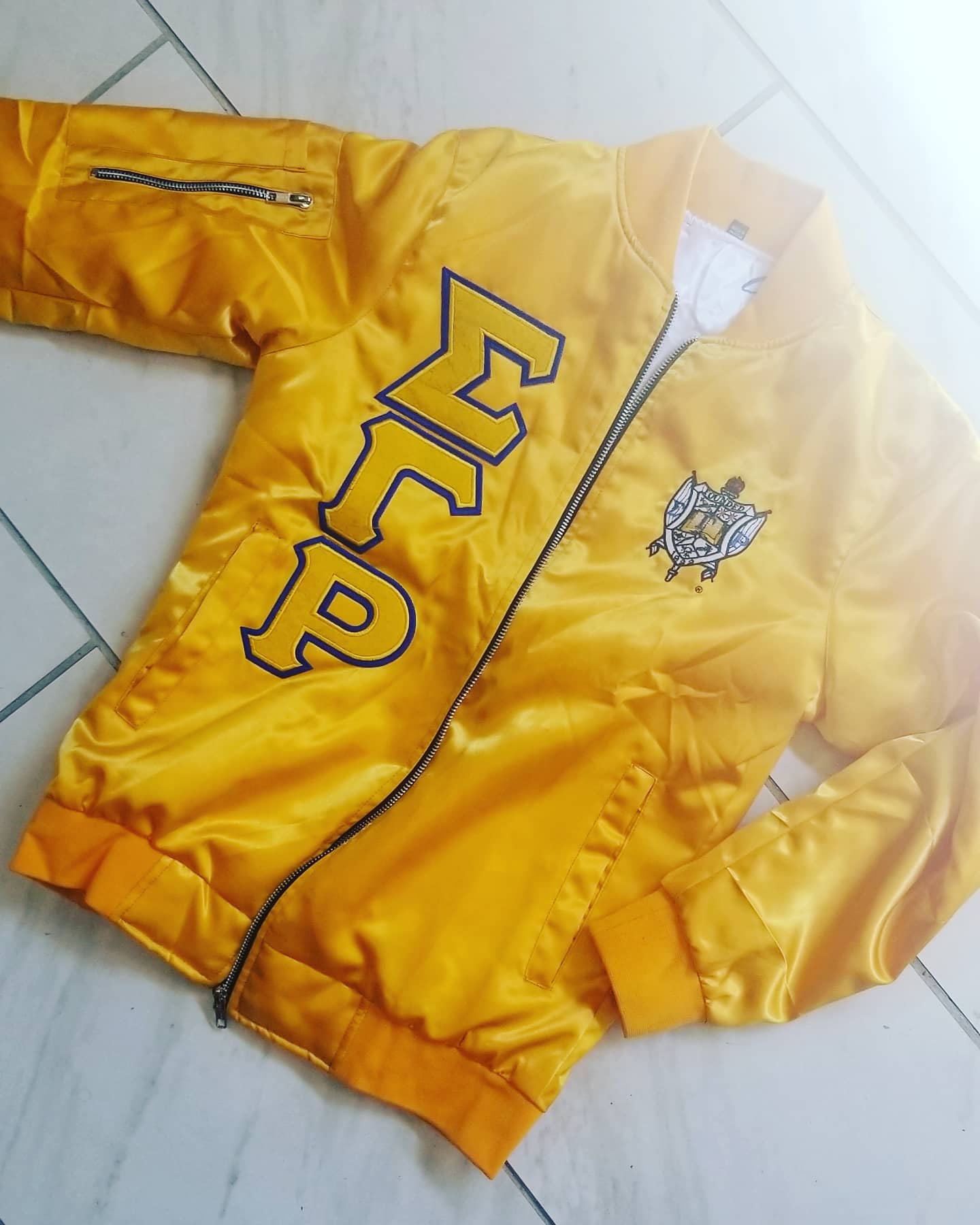 Sigma Gamma Rho Satin Bomber jacket
