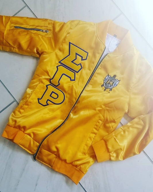 Sigma Gamma Rho Satin Bomber jacket