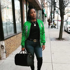 Alpha Kappa Alpha satin bomber