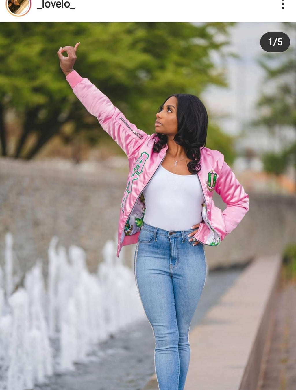 Alpha Kappa Alpha satin bomber