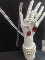 Delta Sigma Theta Pearl Bracelet with Crest Charm