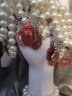 Delta Sigma Theta Pearl Bracelet with Crest Charm