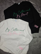 Alpha Kappa Alpha By Culture & By Merit  Crewneck Sweatshirt