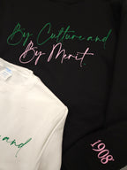 Alpha Kappa Alpha By Culture & By Merit  Crewneck Sweatshirt