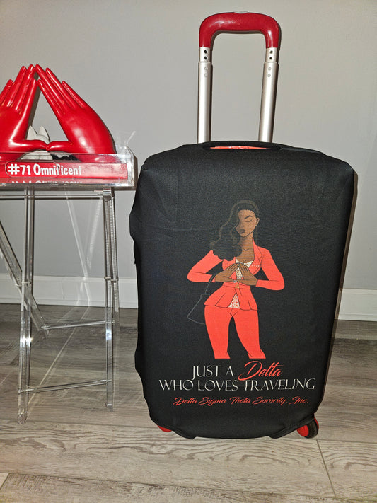 Delta Sigma Theta Fabric Luggage Cover (Medium Size)