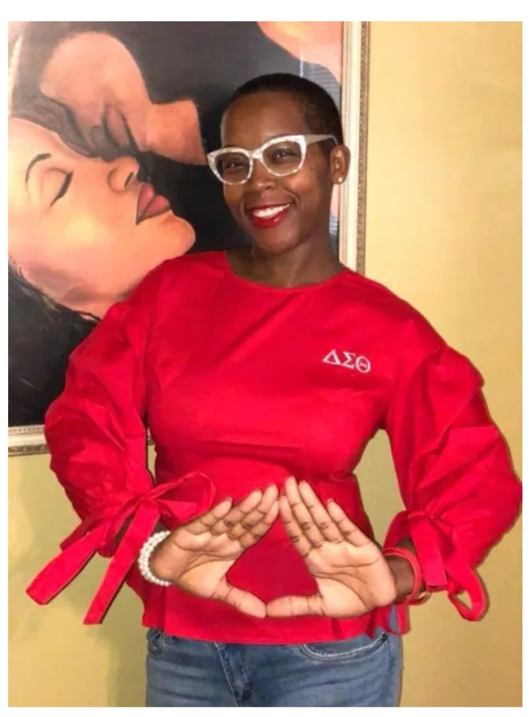 Delta Sigma Theta Sorority Ribbon Tie Blouse
