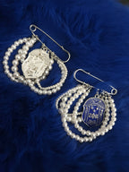 Zeta Phi Beta Pearl Hoop Pin with Letters or Crest