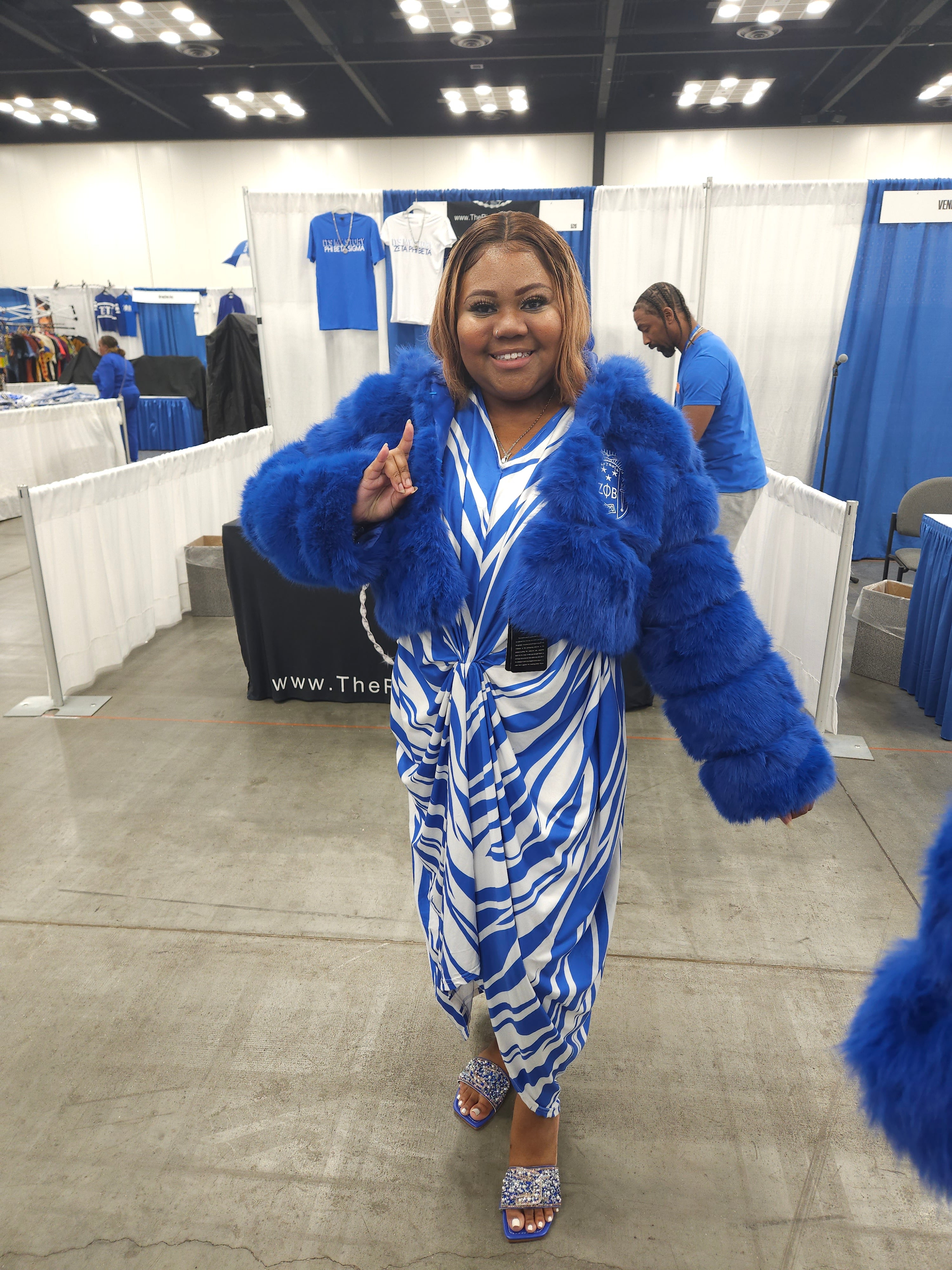 Zeta Phi Beta CROP Fur Coat