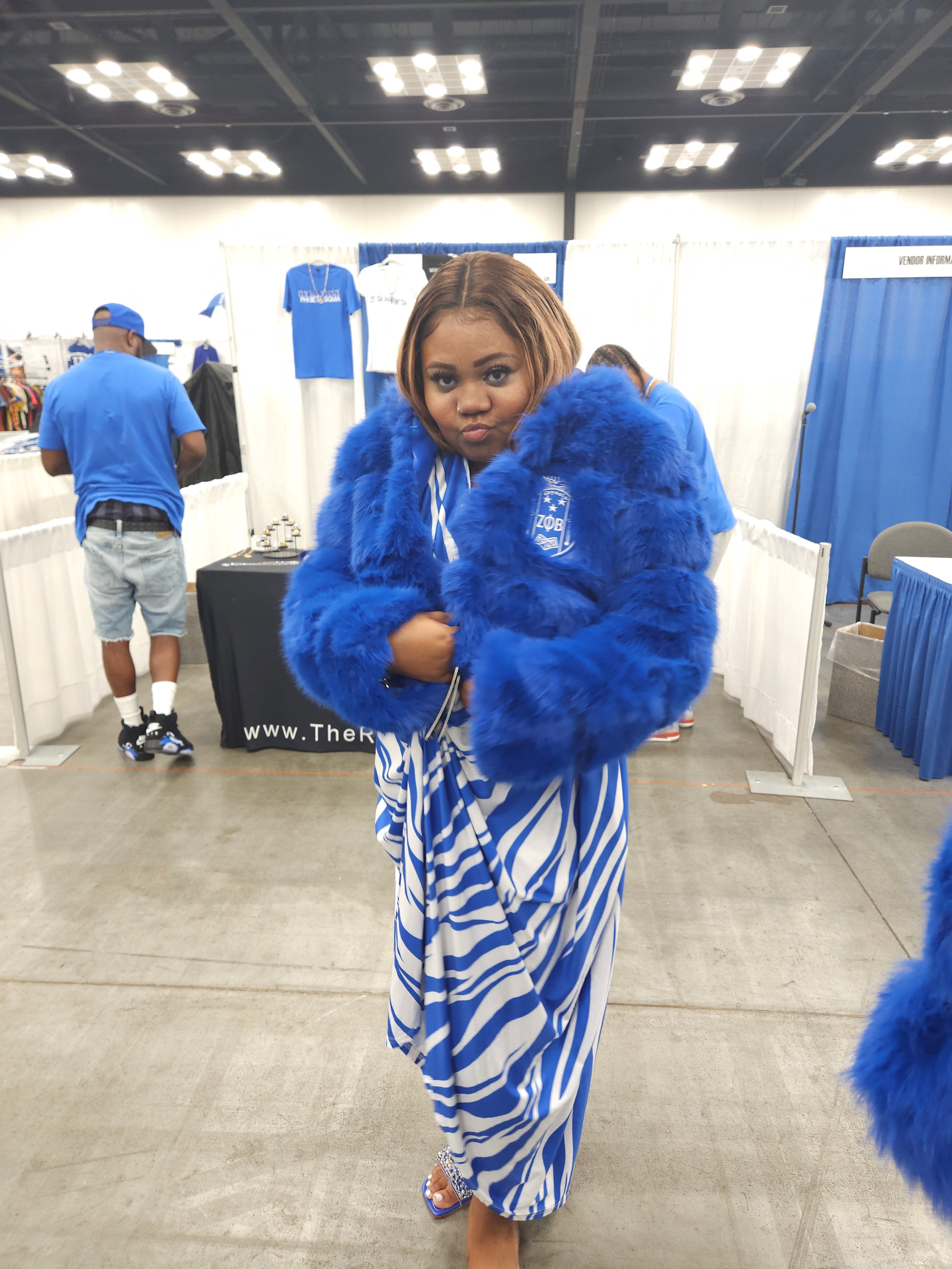 Zeta Phi Beta CROP Fur Coat
