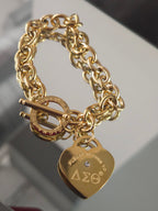 Delta Sigma Theta Chain Link bracelet with Heart