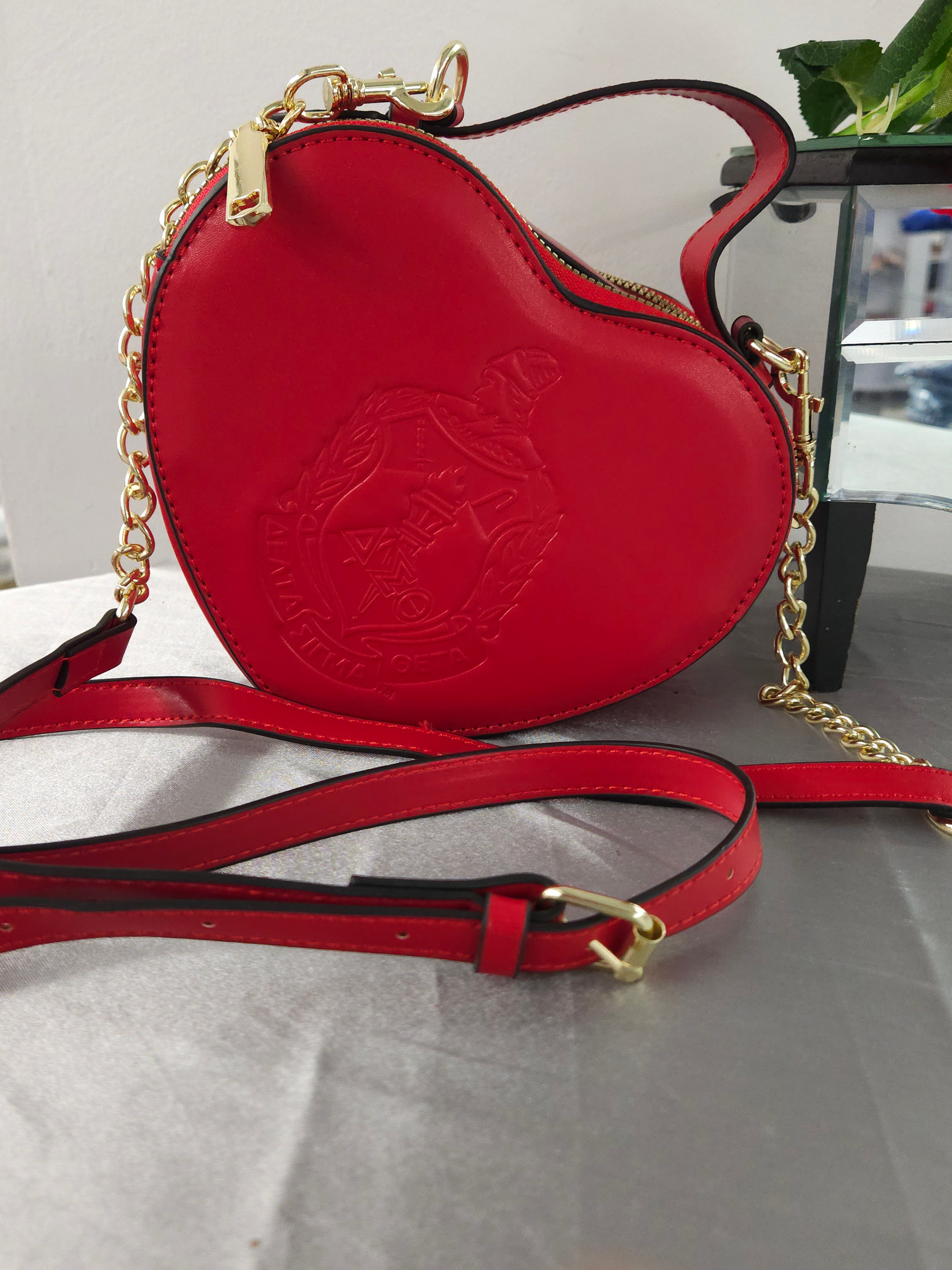 Delta Sigma Theta Heart Crossbody Purse