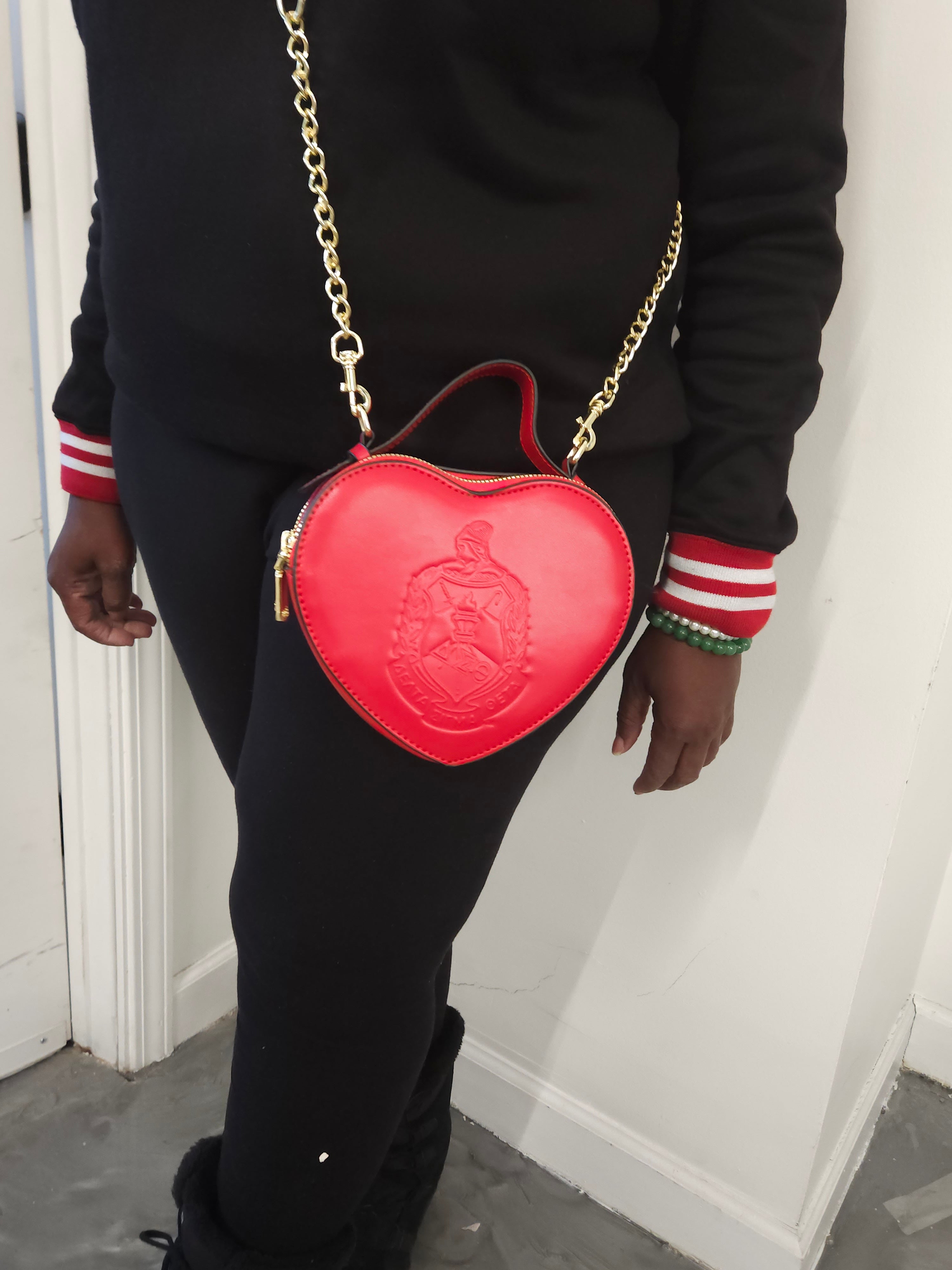 Delta Sigma Theta Heart Crossbody Purse