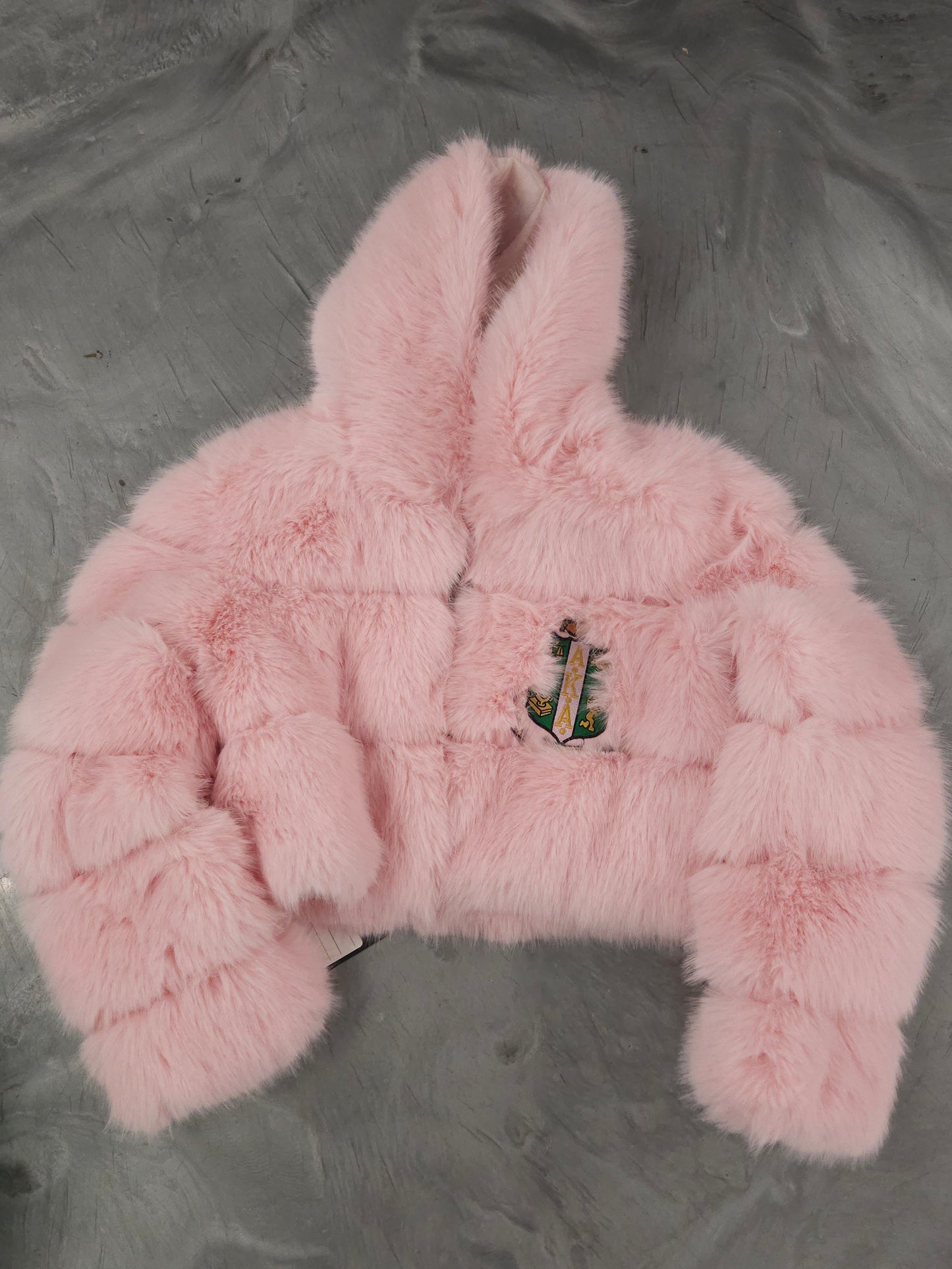 Alpha Kappa Alpha CROP Fur Coat