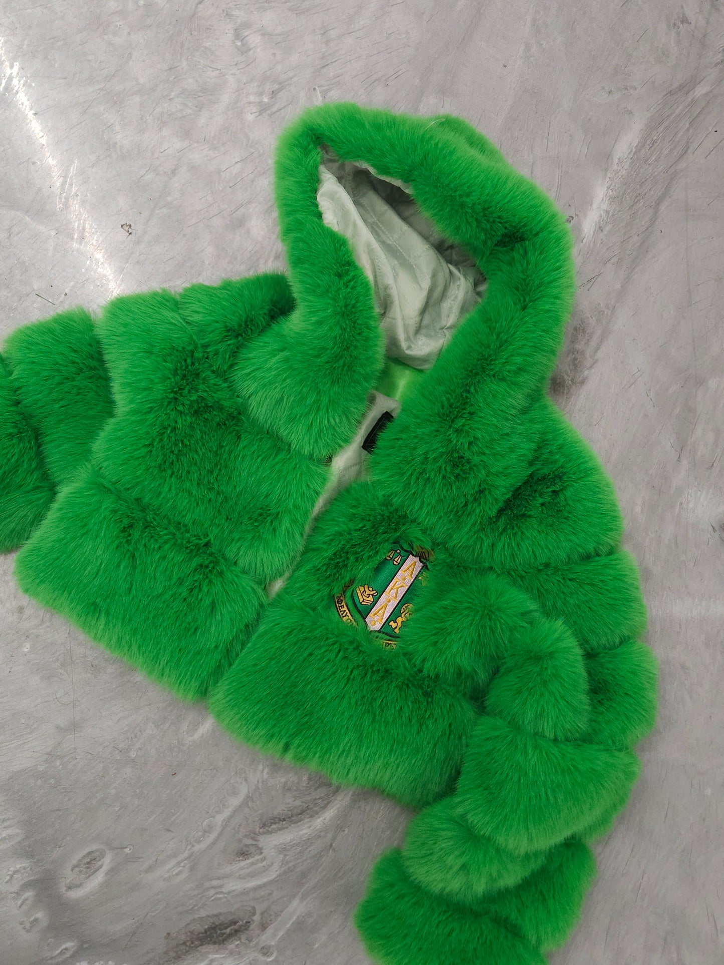 Alpha Kappa Alpha CROP Fur Coat
