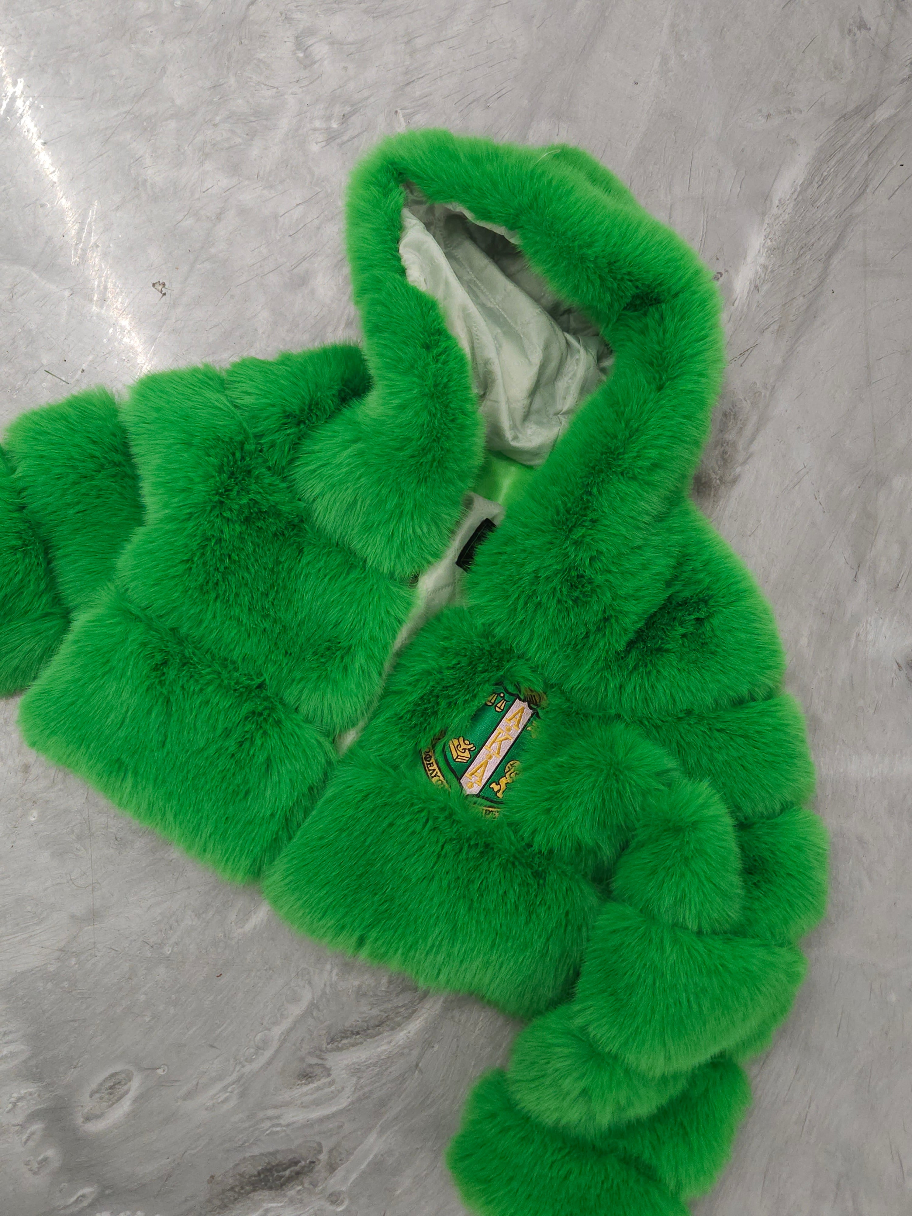 Alpha Kappa Alpha CROP Fur Coat