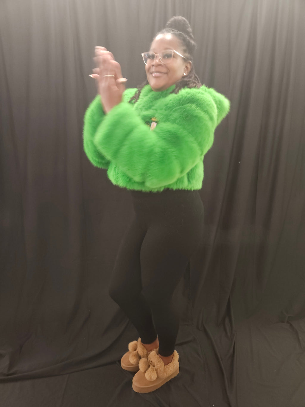 Alpha Kappa Alpha CROP Fur Coat