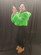 Alpha Kappa Alpha CROP Fur Coat