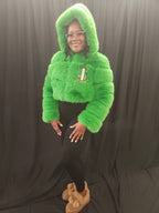 Alpha Kappa Alpha CROP Fur Coat