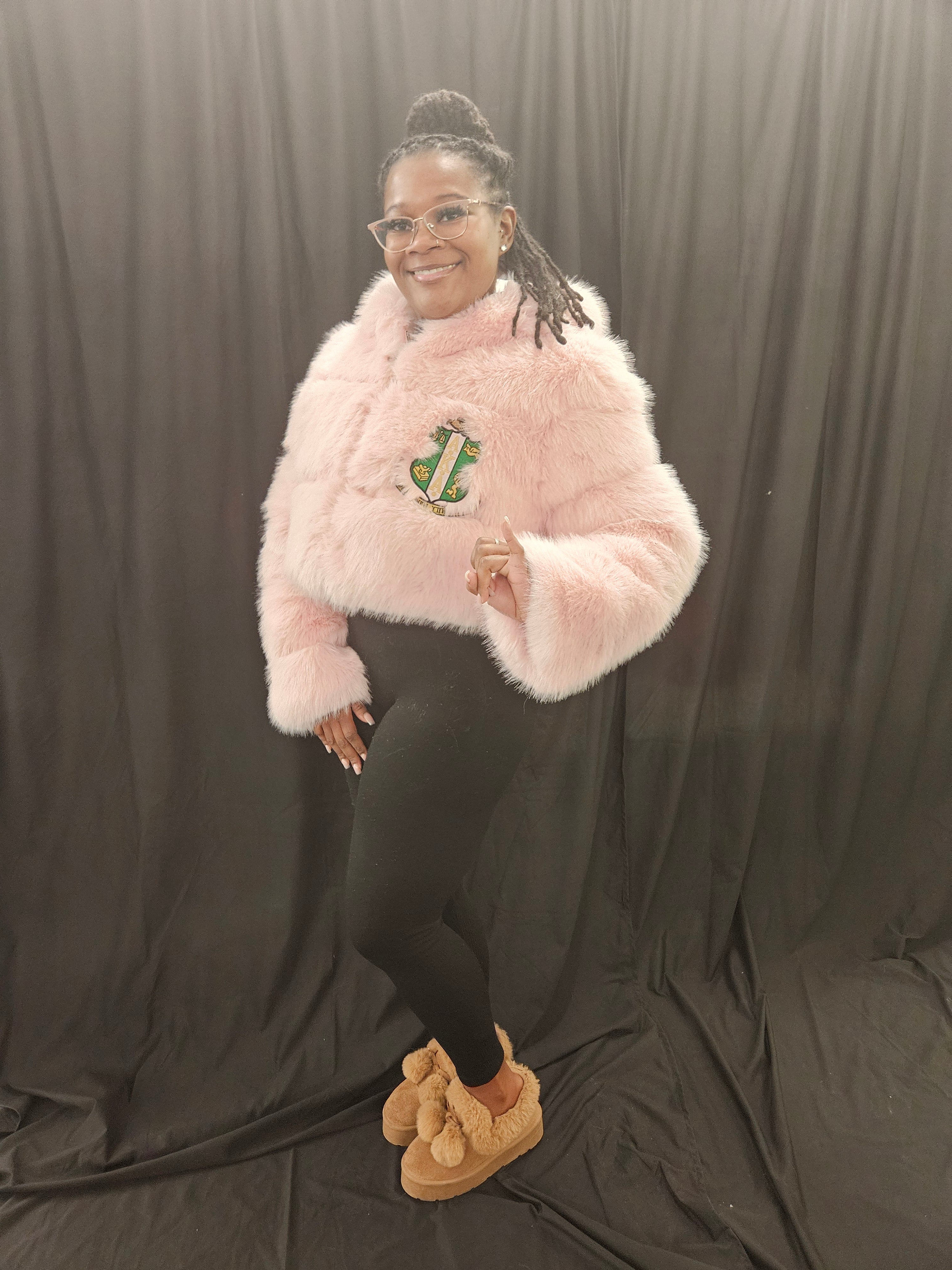 Alpha Kappa Alpha CROP Fur Coat (Presale) – Sororitique Inc.