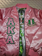 Alpha Kappa Alpha satin bomber