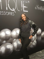 Delta Sigma Theta faux leather hoodie