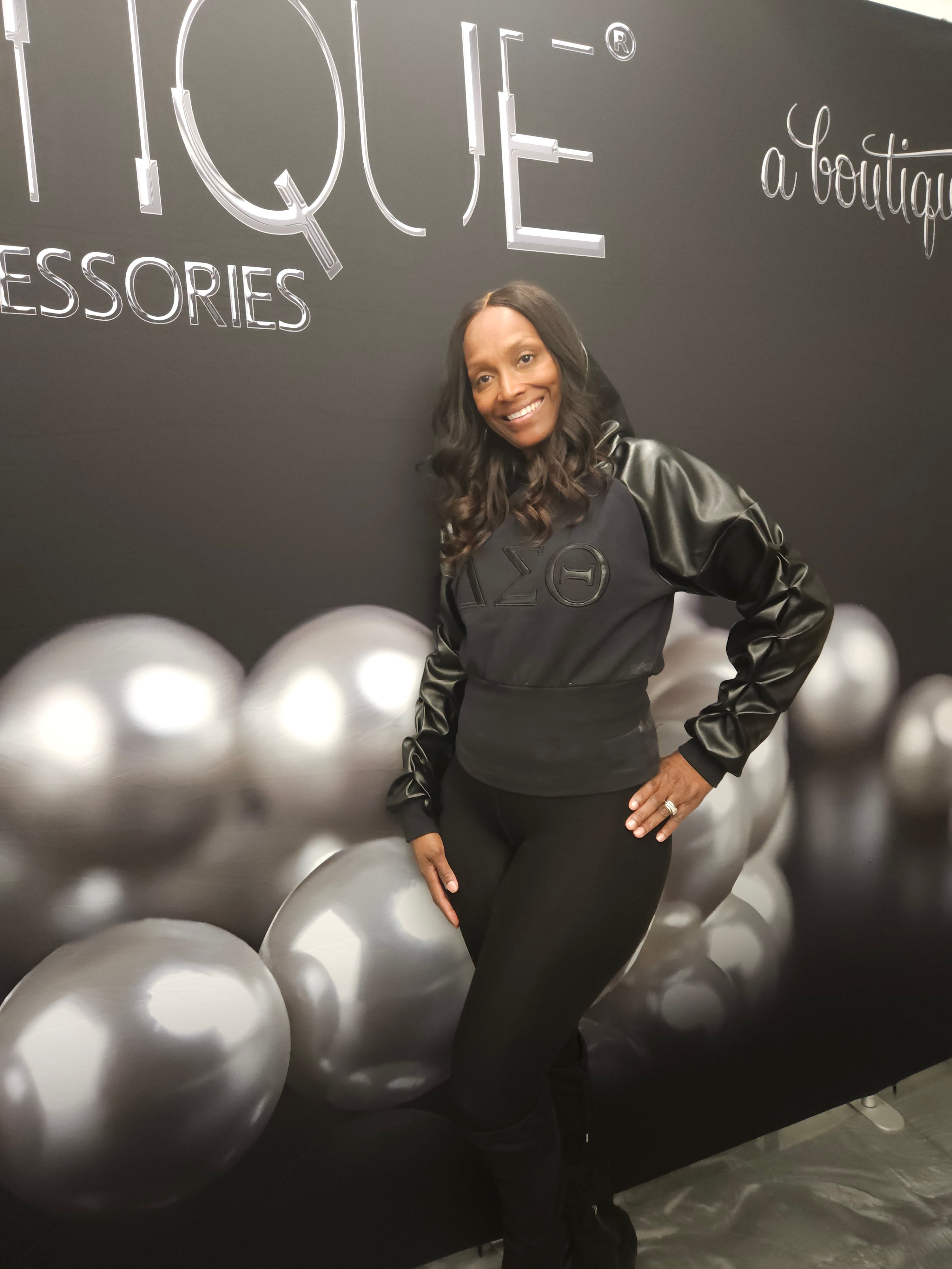 Delta Sigma Theta faux leather hoodie