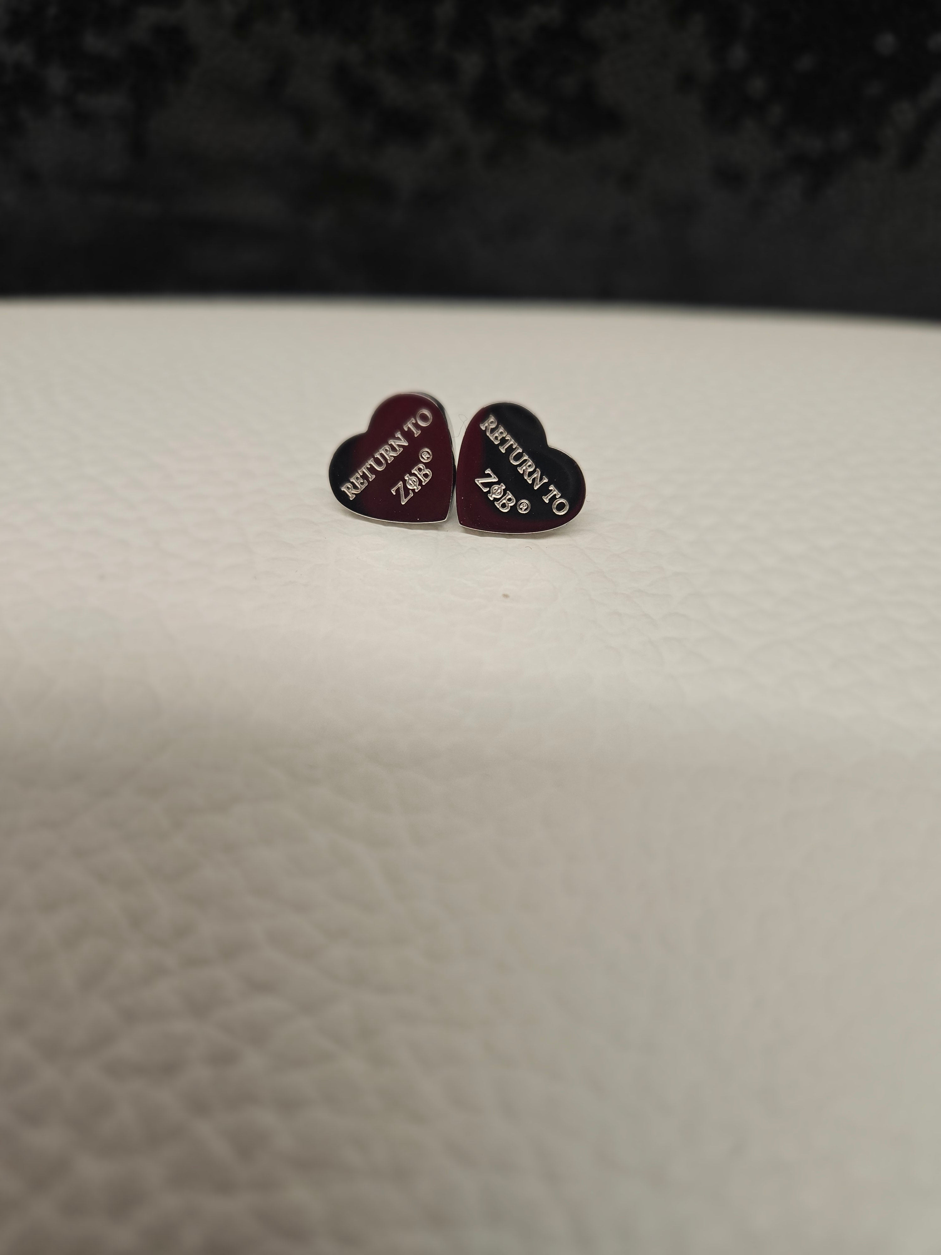 Zeta Phi Beta Heart earrings