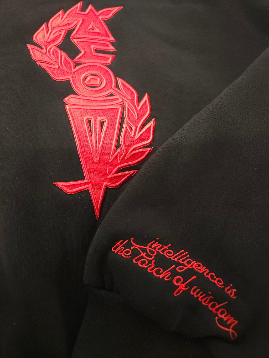 Delta Sigma Theta Torch of Wisdom Off Shoulder Sweatshirt