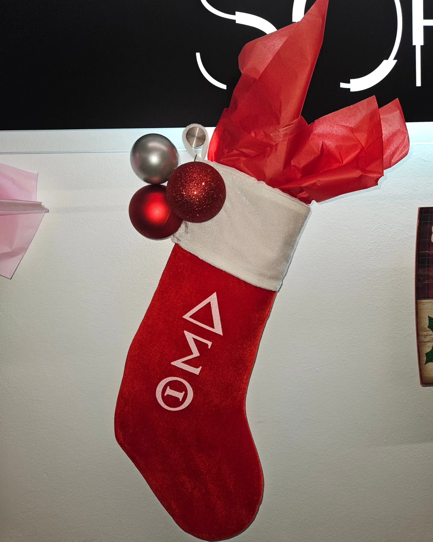 Delta Sigma Theta Christmas stocking