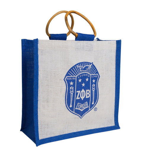 Zeta Phi Beta Mini Jute Bag