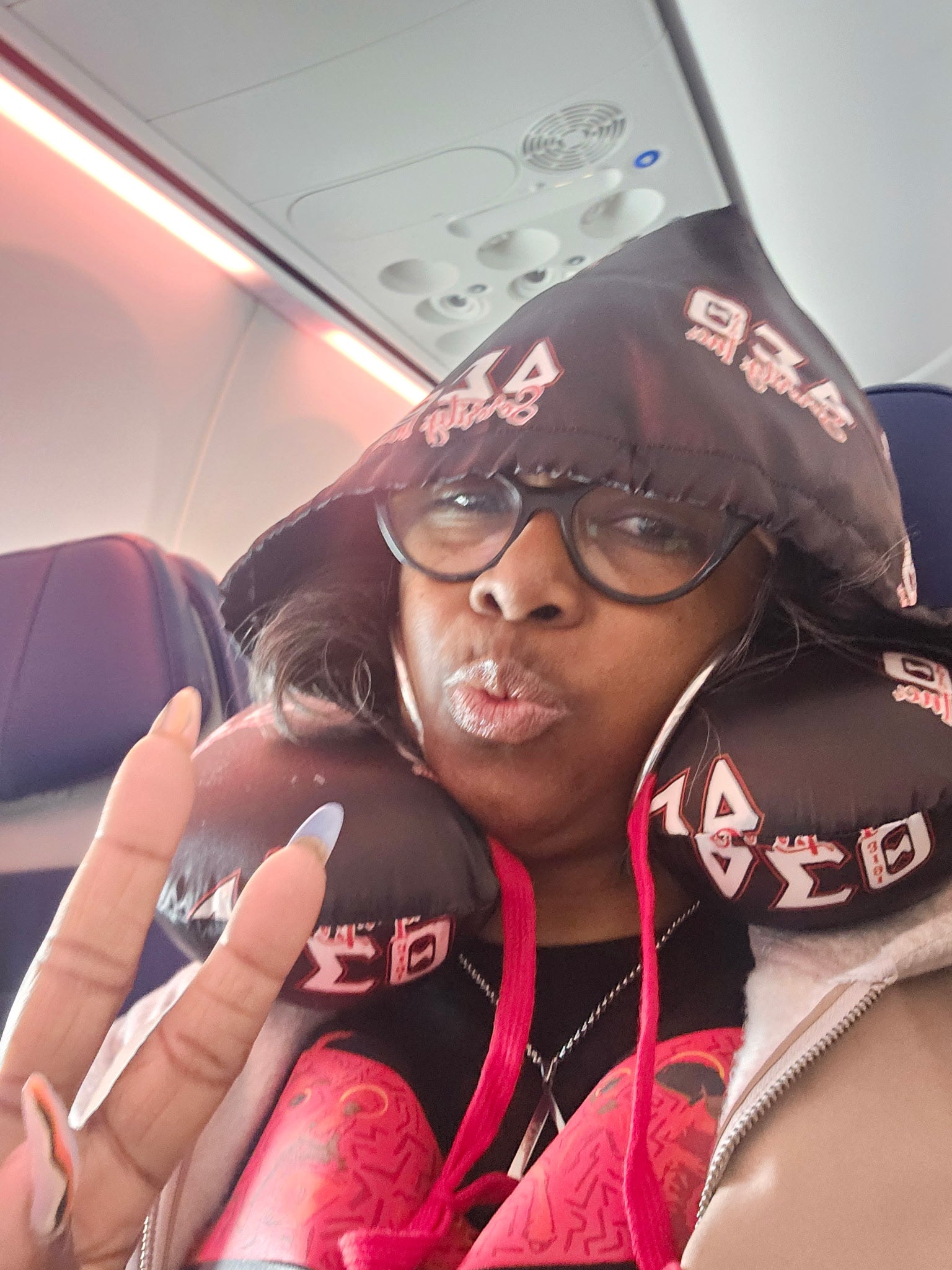 Delta Sigma Theta Neck Pillow with Hood