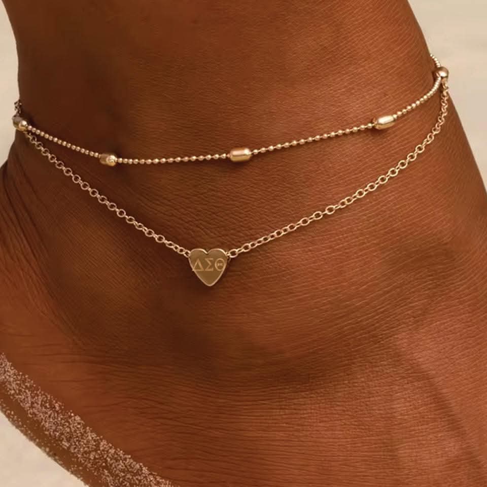 Delta Sigma Theta Gold/Silver Anklet
