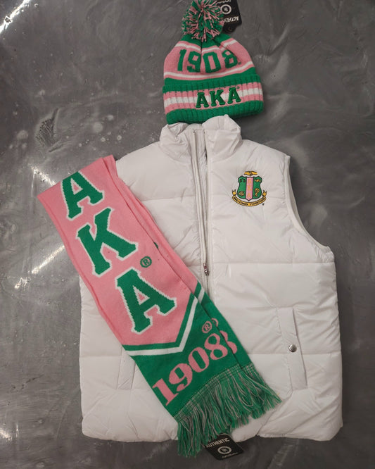 Alpha Kappa Alpha Puffy White vest